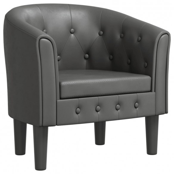 Fauteuil cabriolet gris similicuir