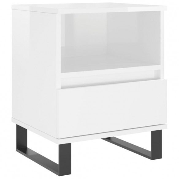 Tables de chevet 2 pcs blanc brillant 40x35x50 cm