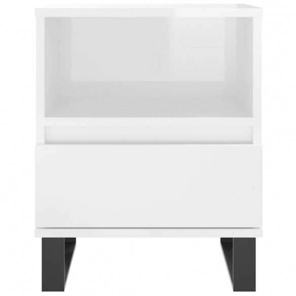 Tables de chevet 2 pcs blanc brillant 40x35x50 cm