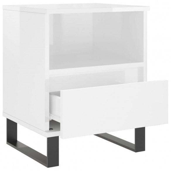 Tables de chevet 2 pcs blanc brillant 40x35x50 cm