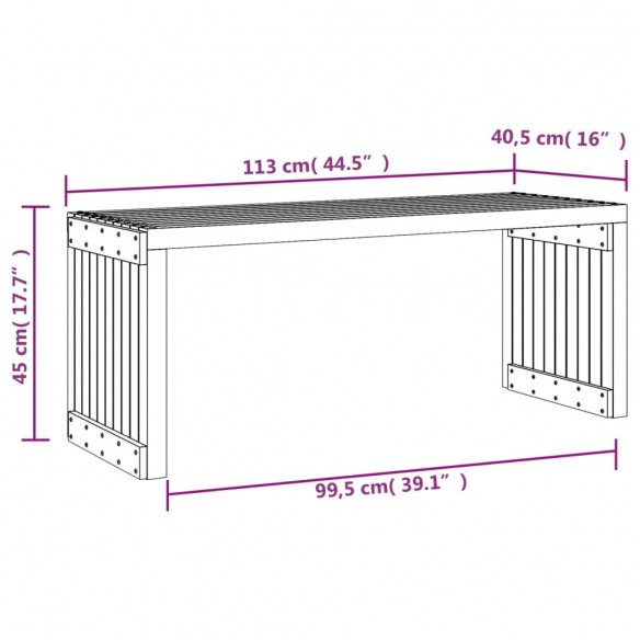 Banc de jardin extensible 212,5x40,5x45 cm bois massif douglas