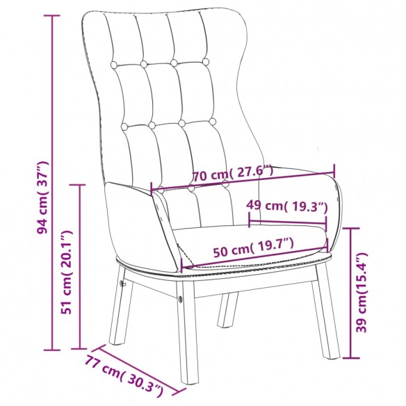 Chaise de relaxation Taupe Tissu