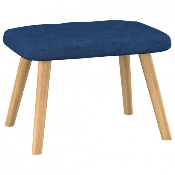 Chaise de relaxation avec tabouret Bleu Tissu