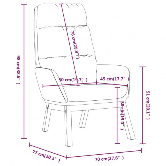 Chaise de relaxation Noir Tissu