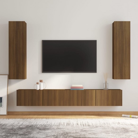 Ensemble de meubles TV 4 pcs Chêne marron Bois d'ingénierie