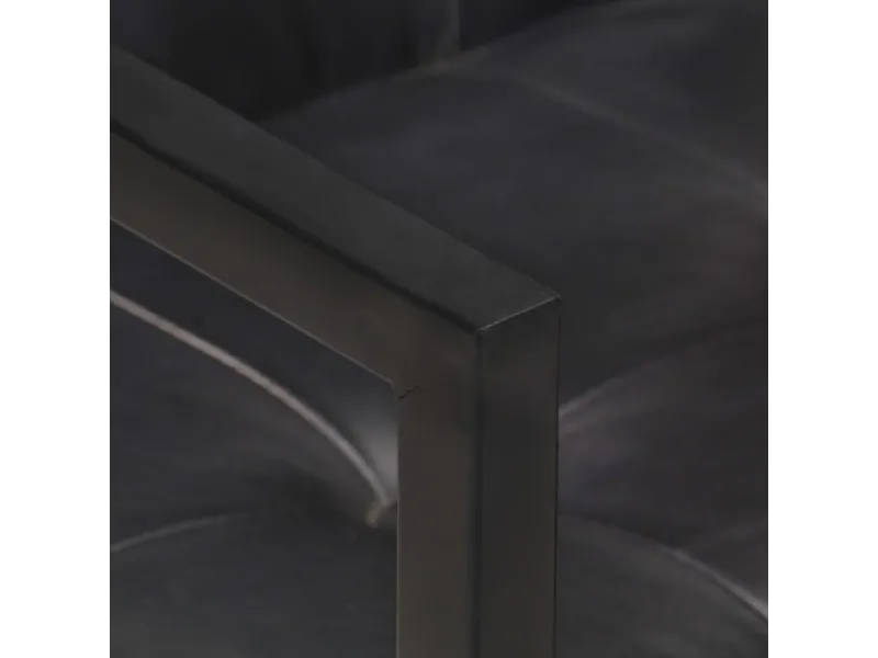 Chaises à manger cantilever lot de 2 noir cuir véritable