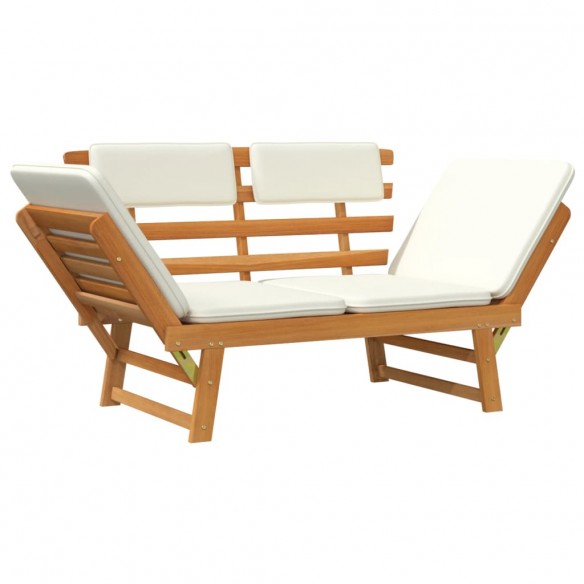 Banc de jardin avec coussins 2-en-1 190 cm Bois solide d'acacia