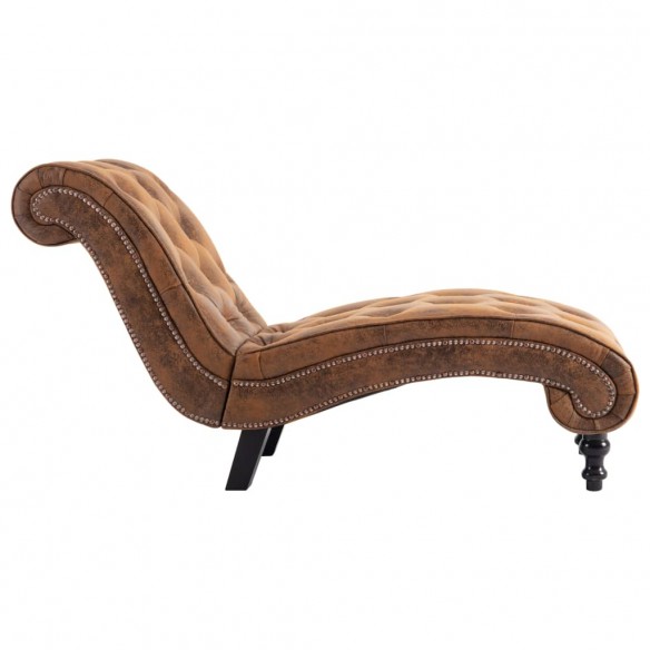 Chaise longue Marron Similicuir daim