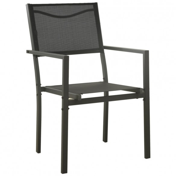 Chaises de jardin lot de 4 Textilène et acier Noir anthracite