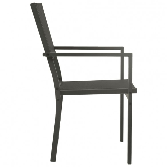 Chaises de jardin lot de 4 Textilène et acier Noir anthracite