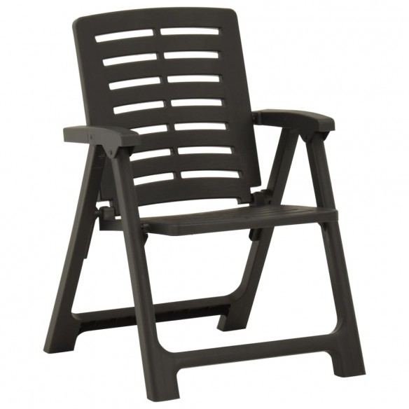 Chaises de jardin 2 pcs Plastique Anthracite