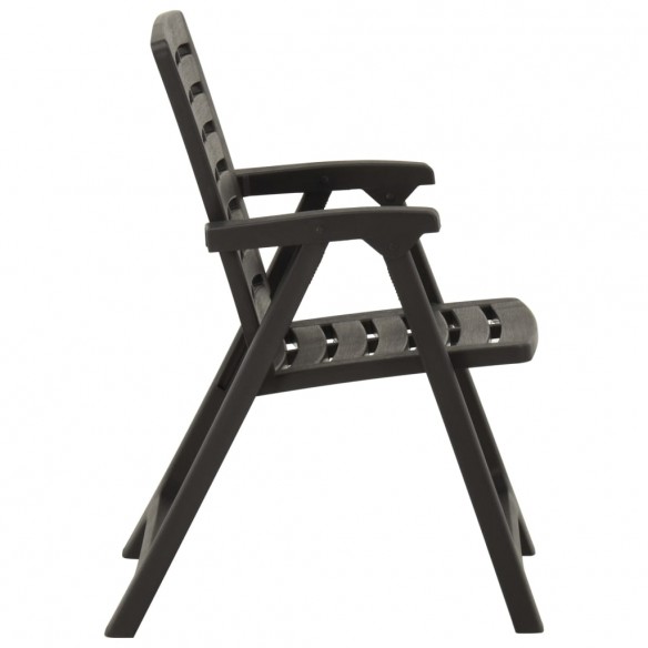 Chaises de jardin 2 pcs Plastique Anthracite