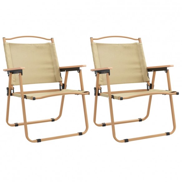 Chaises de camping 2 pcs Beige 54x55x78 cm Tissu Oxford