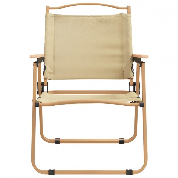 Chaises de camping 2 pcs Beige 54x55x78 cm Tissu Oxford