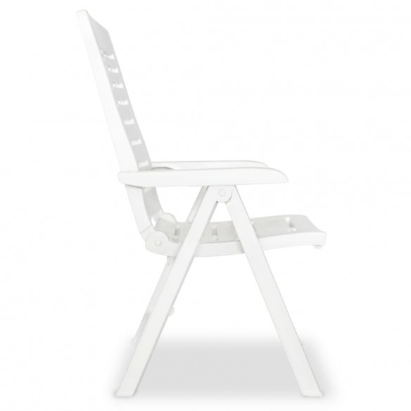 Chaises inclinables de jardin 6 pcs Plastique Blanc