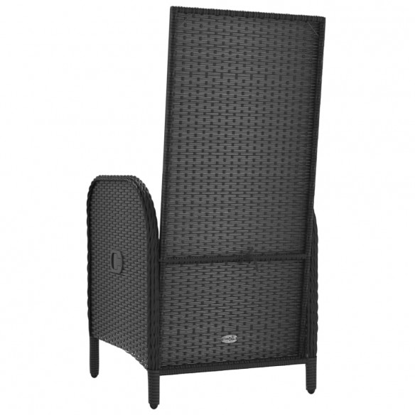 Chaises d'extérieur 2 pcs Résine tressée Noir