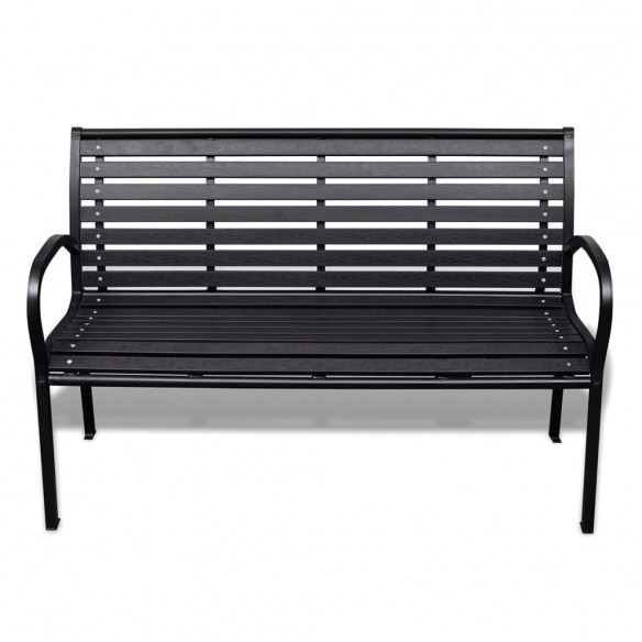 Banc de jardin 125 cm acier et WPC noir