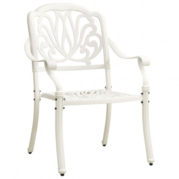 Chaises de jardin 2 pcs Aluminium coulé Blanc