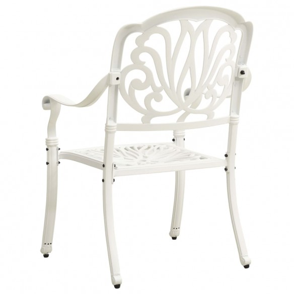 Chaises de jardin 2 pcs Aluminium coulé Blanc