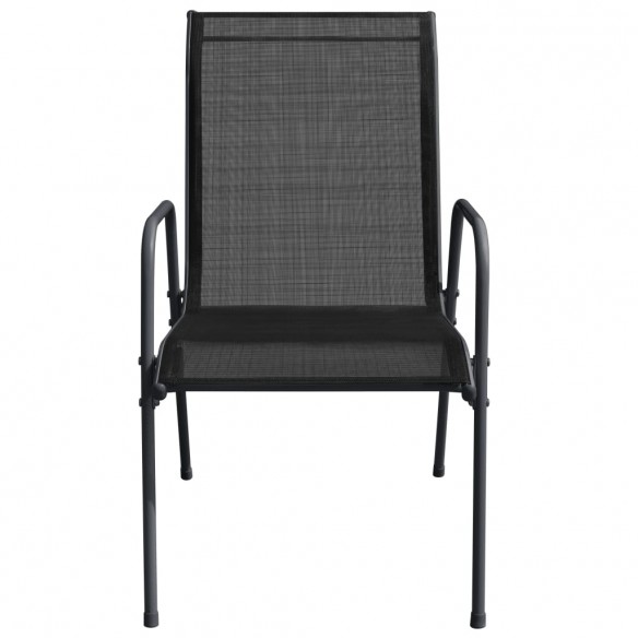 Chaises de jardin 4 pcs Acier et textilène Noir