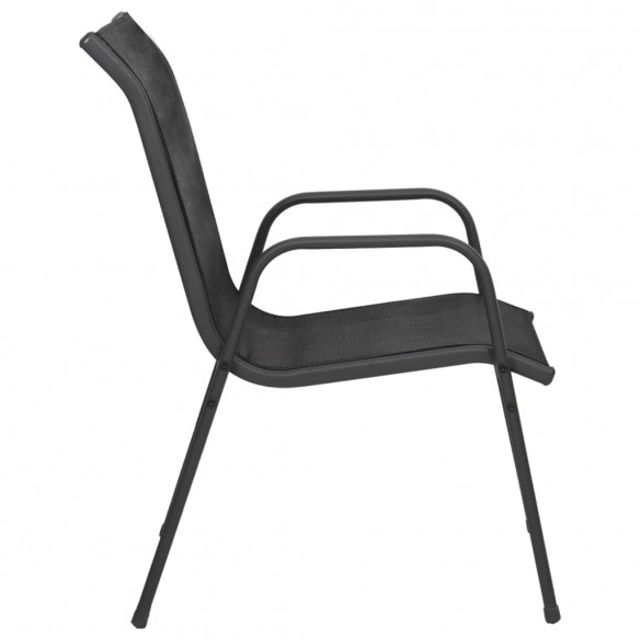 Chaises de jardin 4 pcs Acier et textilène Noir