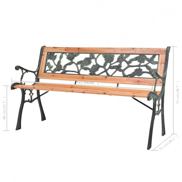 Banc de jardin 122 cm Bois