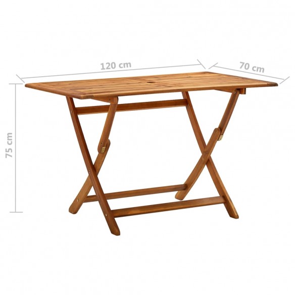 Table de jardin pliable 120x70x75 cm Bois d'acacia massif