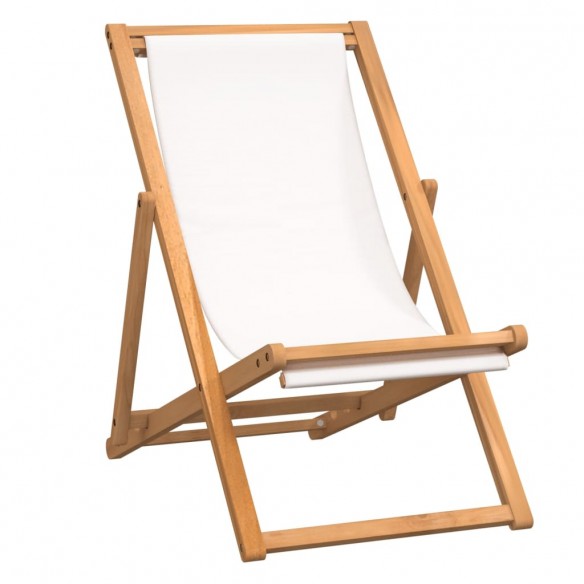 Chaise de terrasse Teck 56 x 105 x 96 cm Couleur crème