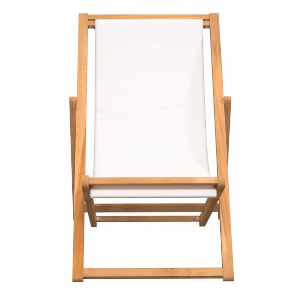 Chaise de terrasse Teck 56 x 105 x 96 cm Couleur crème