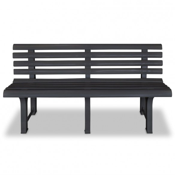 Banc de jardin 145,5 cm Plastique Anthracite