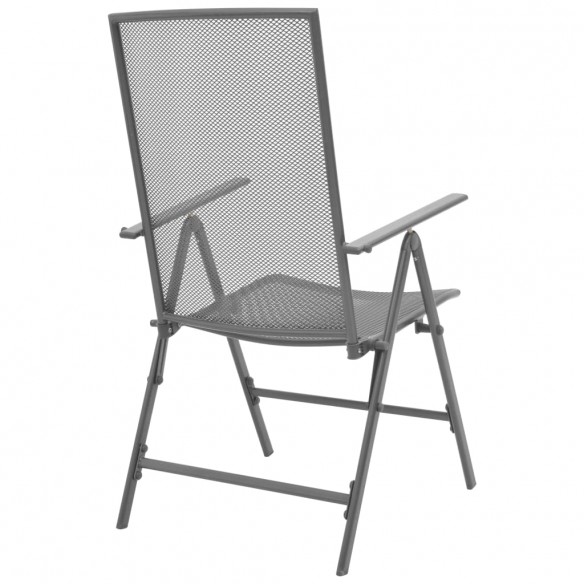 Chaises empilables de jardin 2 pcs Acier Gris