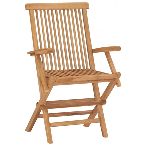 Chaises de jardin pliables 3 pcs Bois de teck massif