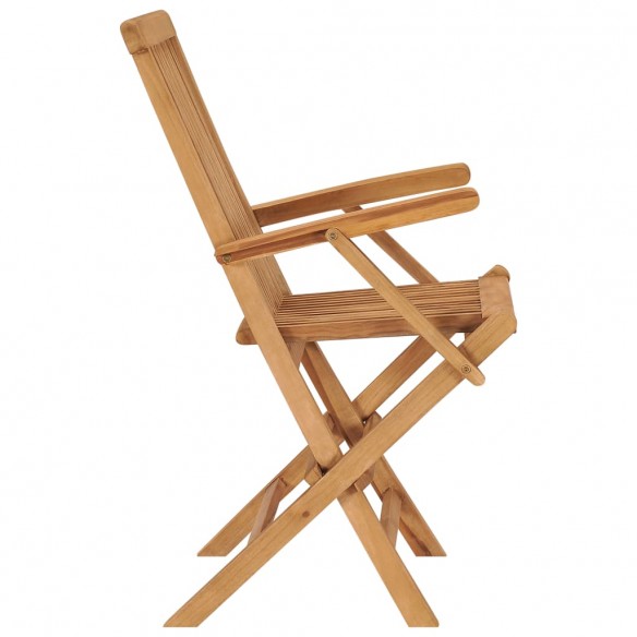 Chaises de jardin pliables 3 pcs Bois de teck massif