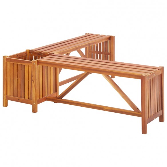 Banc de jardin et jardinière 117x117x40 cm Bois solide d'acacia