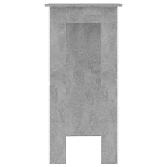 Table de bar avec étagère Gris béton 102x50x103,5 cm Aggloméré