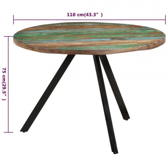 Table à manger 110x75 cm Bois massif de récupération