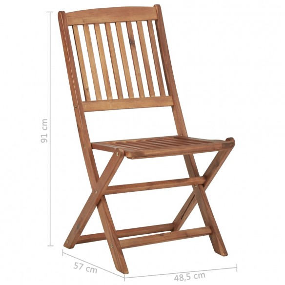 Chaises pliables d'extérieur 8 pcs Bois d'acacia solide