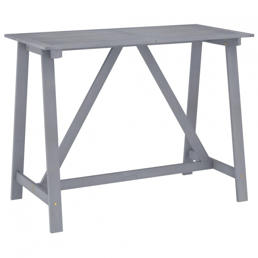 Table de bar de jardin Gris 140x70x104 cm Bois d'acacia massif