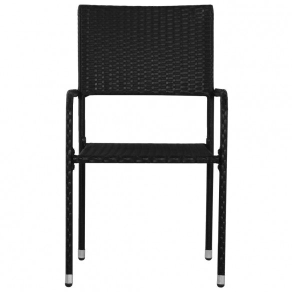 Chaises de salle à manger d'extérieur 4 pcs Résine tressée Noir