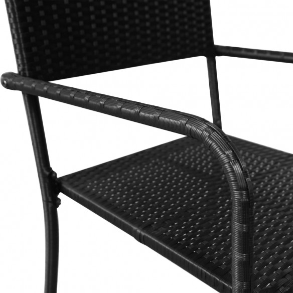 Chaises de salle à manger d'extérieur 4 pcs Résine tressée Noir