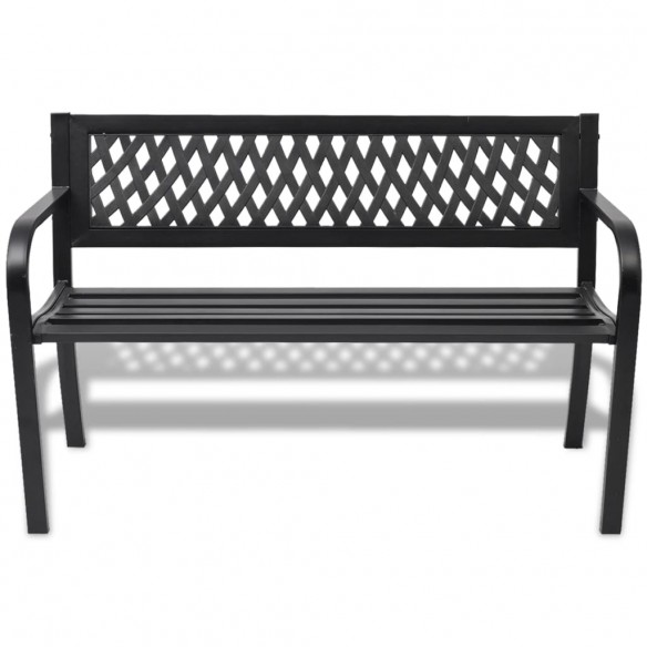 Banc de jardin 118 cm Acier Noir