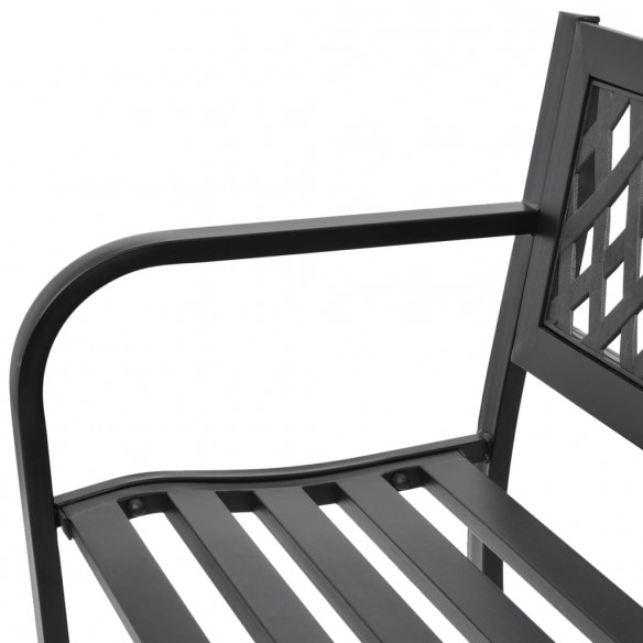 Banc de jardin 118 cm Acier Noir