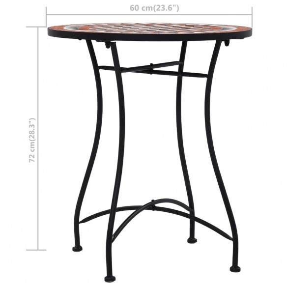 Table de bistro mosaïque Marron 60 cm  Céramique