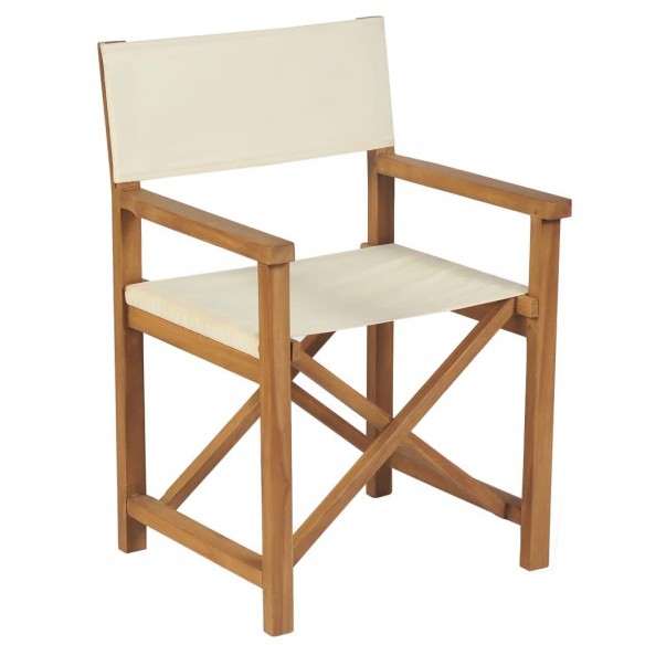 Chaises de metteur en scène pliantes lot de 2 Bois teck massif