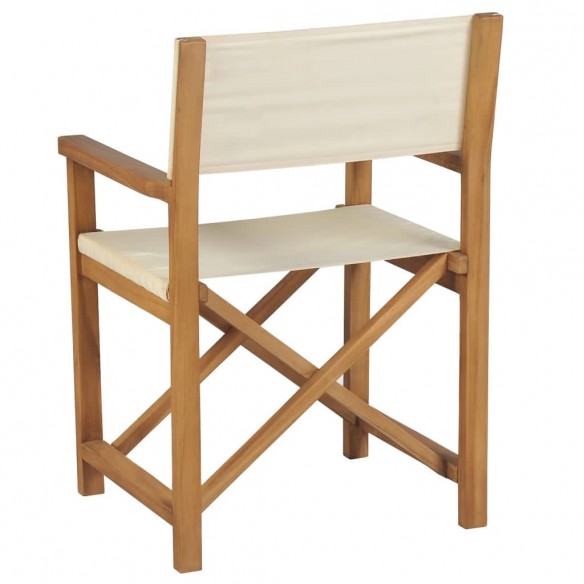 Chaises de metteur en scène pliantes lot de 2 Bois teck massif