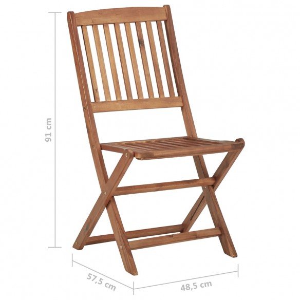 Chaises pliables de jardin 6 pcs Bois d'acacia solide