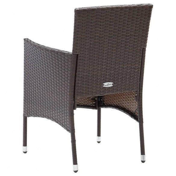 Chaises de salle à manger de jardin 2 pcs Résine tressée Marron