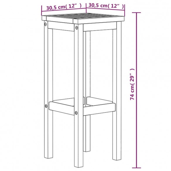 Tabourets de bar lot de 8 bois massif d'acacia