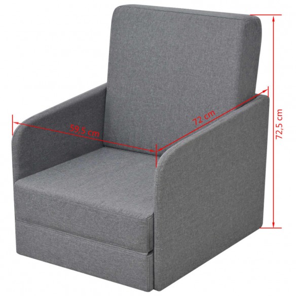 Fauteuil convertible Gris clair Tissu