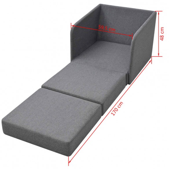 Fauteuil convertible Gris clair Tissu